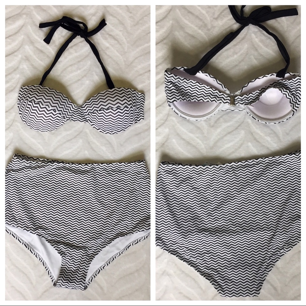 Cupshe Two-piece Bikini High Waste Chevron Small